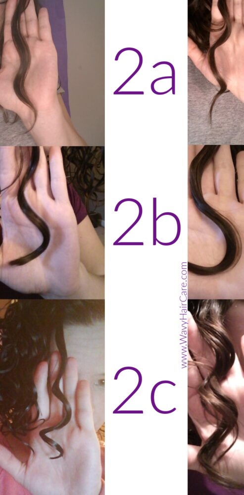 wavy hair curl pattern typing chart 2a 2b 2c wavy hair examples