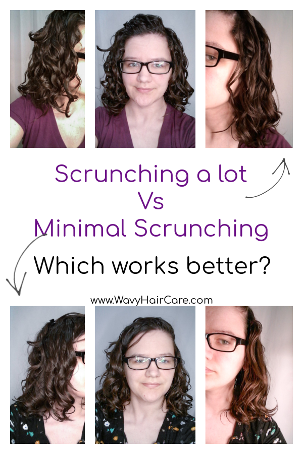 How long should you scrunch wavy hair? See my results of scrunching a lot vs scrunching a little! 