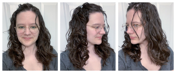 Results of prayer hands application on wavy hair