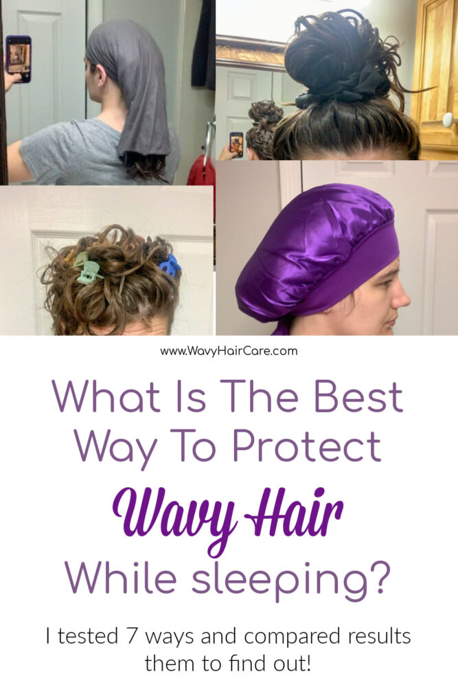 the best way to sleep on naturally wavy hair to protect it overnight. I tested 7 ways of sleeping on wavy hair and compared the results while analyzing frizz, definition, volume and curl tightness. 